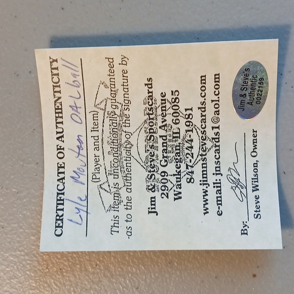 Lyle Mouton, Chicago White Sox Autograph Signed Baseball Official Ball American - Picture 4 of 4